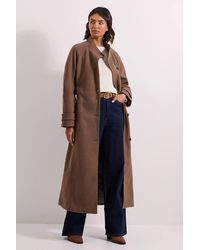 Dorothy Perkins - Classic Midi Funnel Neck Coat - Lyst
