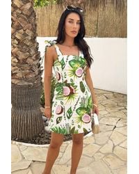 AX Paris - Multi Coconut Print Tie Strap Mini Dress - Lyst