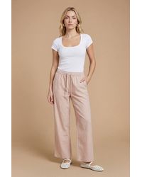 Dorothy Perkins - Pinstripe Tie Waist Wide Leg Relaxed Trouser - Lyst