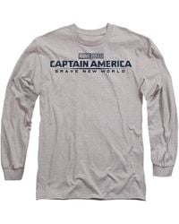 Marvel - Captain America Brave New World Distressed Logo Long Sleeve T-Shirt, Athletic Heather - Lyst