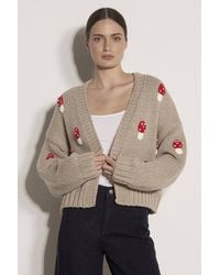 Apricot - Mushroom Appliqué Chunky Knit Cardigan - Lyst