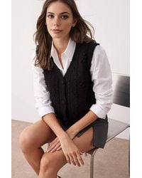 WOVCOR - Textured Button-Up Knit Sweater Vest - Lyst