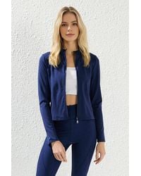 WOVCOR - Zip Up Stand Collar Fitted Sports Jacket W/ Contour Panels - Lyst