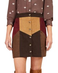 Yumi' - Patchwork Cord Mini Skirt - Lyst