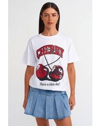 Dilvin - Cotton Printed Crew Neck T-Shirt - Lyst