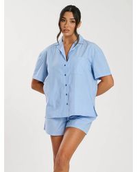 Loungeable - Woven Traditional Short Sleeved Short Set - Lyst