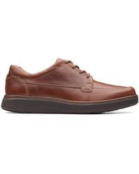 Clarks - Un Abode Ease Dark Tan Leather Derby Shoes, Lace Up - Lyst