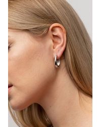 The Colourful Aura - Plain U Shape Geometric Oval Hoop Earring - Lyst