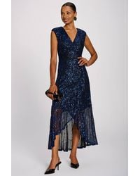 Jolie Moi - Sequin V-Neck Maxi Dress - Lyst