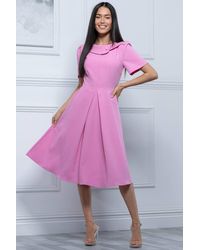 Jolie Moi - Debora Button Neck Dress - Lyst