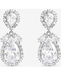 Jon Richard - Rhodium Plated Vintage Pear Drop Earrings - Lyst