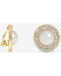 Jon Richard - Plated Pearl & Crystal Clip Earrings - Lyst