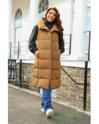 Double Second - Long Lux Wrap Gilet Puffer Jacketin - Lyst