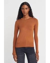 Dilvin - Ribbed Crew Neck Slim Fit Sweater - Lyst