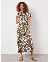 Apricot - Textured Satin Zebra Print Midi Dress - Lyst