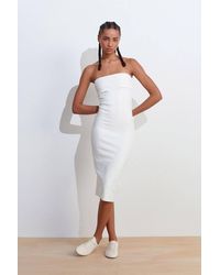 Dilvin - Strapless Bodycon Midi Dress - Lyst