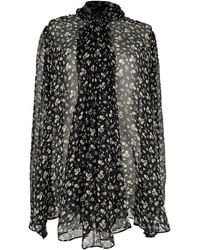McQueen - Preloved Draped-Front Blouse - Lyst