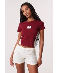 Pink Vanilla - Lace Panel T-Shirt W/ Diamantes - Lyst