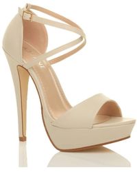 AJVANI - High Heel Crossed Straps Platform Sandals - Lyst
