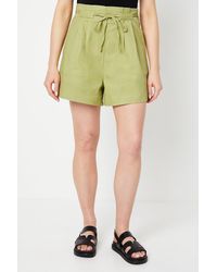 Oasis - Twill Paperbag Tab Detail Shorts - Lyst