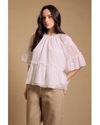 Oasis - Chiffon Peplum Blouse - Lyst