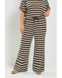 Yours - Stripe Tie Waist Trousers - Lyst