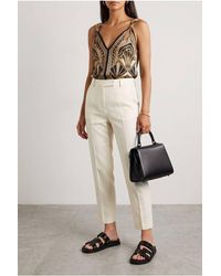 Miss Diva - Calla H Shape Velcro Strap Diamante Flat Sliders - Lyst