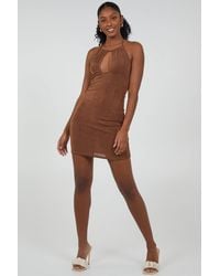 Pink Vanilla - Halter Neck Slinky Mini Dress - Lyst