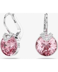 Swarovski - Bella Rhodium Plated Crystal V Drop Earrings 5734235 - Lyst