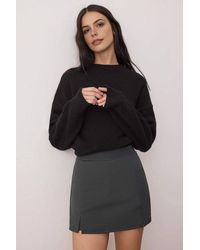 WOVCOR - A-Line Knit Mini Skort W/ Side Slit - Lyst