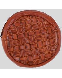 Ashwood Leather - Leather Round Woven Crossbody Bag W/ Adjustable Strap - Lyst