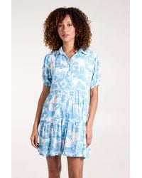 Blue Vanilla - Mini Smock Shirt Dress - Lyst
