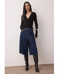 WOVCOR - V Neck Regular Knit Blouse W/ Flowy Fit & Back Detail - Lyst