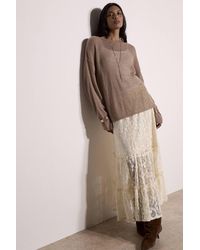Apricot - Floral Lace Tiered Midi Skirt - Lyst