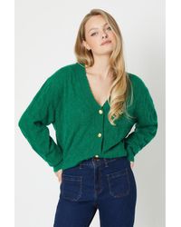 Oasis - Petite Scallop Edge Button Front Cardigan - Lyst