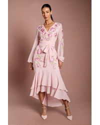 Coast - Sequin Embellished & Embroidered High Low Maxi Dress - Lyst