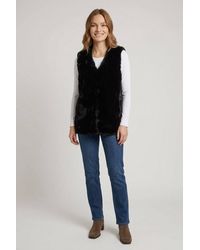 Izabel London - Faux Fur Longline Open Front Gilet - Lyst