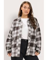 Yours - Long Sleeve Check Shacket - Lyst
