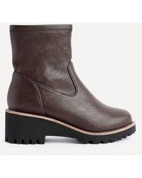 Linzi - Pulse Wide Fit Faux Leather Wedged Heel Ankle Boot - Lyst