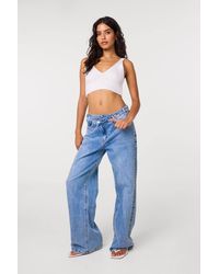 Pink Vanilla - Stud Detail Wide Leg Jeans - Lyst