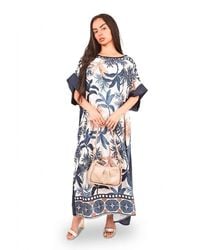 IKRUSH - Taisley Oversized Batwing Maxi Dress W/ Tropical Print - Lyst