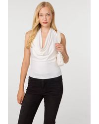 Pink Vanilla - Halterneck Cowl Soft Stretch Top - Lyst