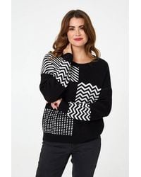 Izabel London - Geo Print Drop Shoulder Relaxed Jumper - Lyst
