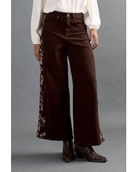 Apricot - Floral Embroidered Wide-Leg Jeans - Lyst