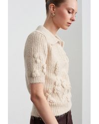 Dilvin - Textured Ribbed Polo-Collar Sweater - Lyst