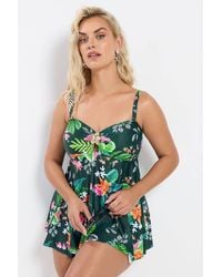 Yours - Tropical Print Tankini Top - Lyst