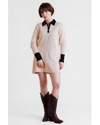 Enorsia - Laced Collar Jersey Tailored Shirt Tops - Lyst