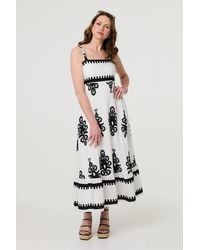 Izabel London - Ikat Print Sleeveless A-Line Maxi Dress - Lyst