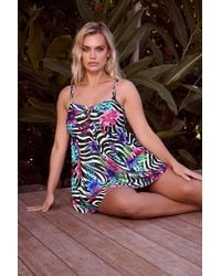 Yours - Zebra Print Tankini Top - Lyst