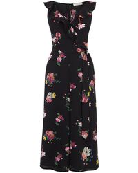 oasis floral frill jumpsuit